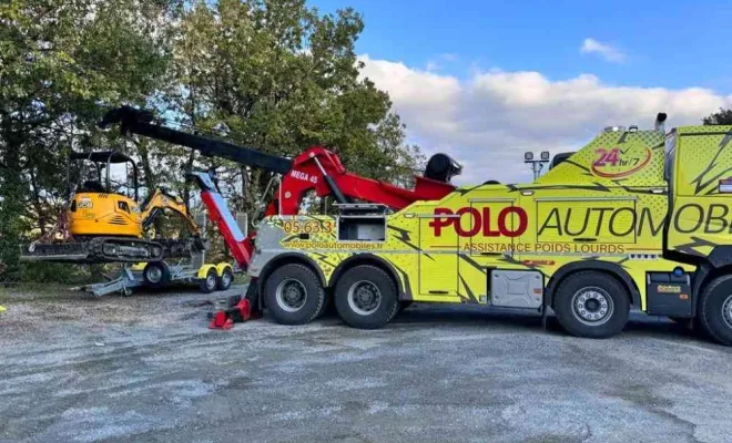 Remorquage engin de chantier, Lagarrigue, POLO AUTOMOBILES