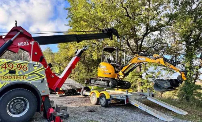 Remorquage engin de chantier, Lagarrigue, POLO AUTOMOBILES